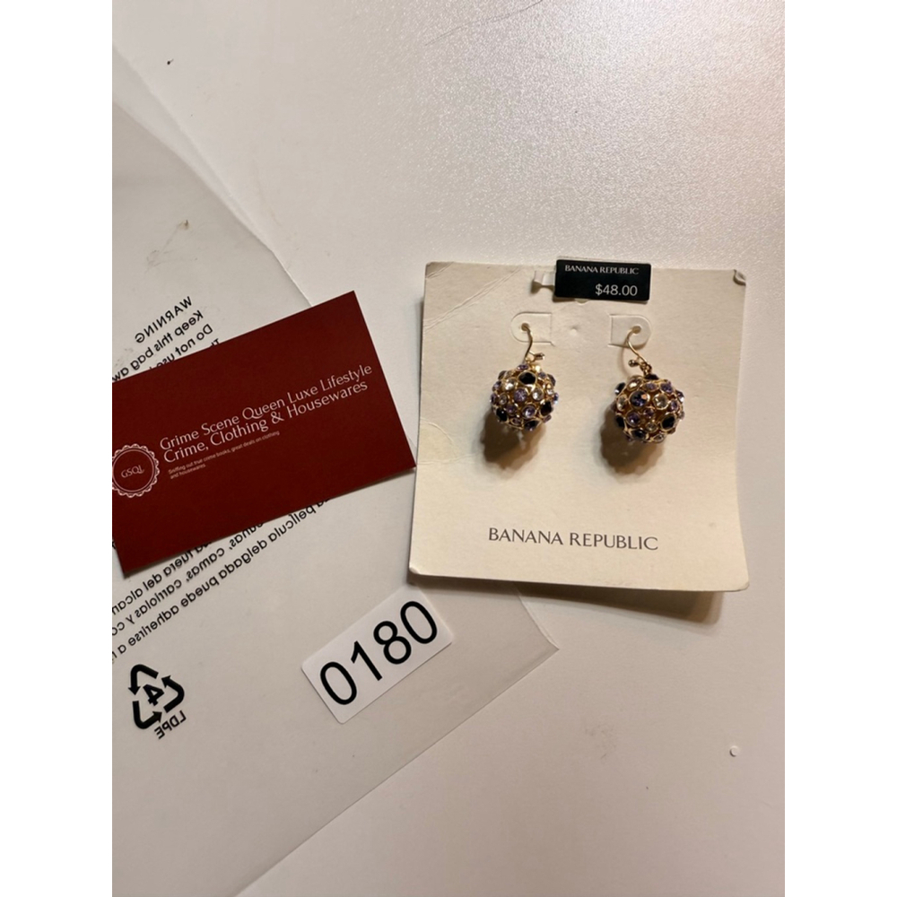 Womens Banana Republic Earrings Gold Purple